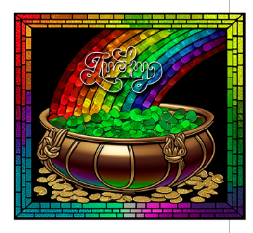 Stained Glass Lucky Pot Full Color Skinny Tumbler Wrap